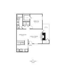 1 Bed • 1 Bath 3051 floor plan